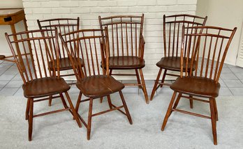 Early 19th C. Birdcage Windsor Chairs, 6pcs. (CTF40)