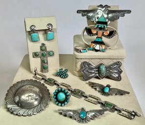 Navajo And Other Sterling Jewelry 12pcs (CTF10)