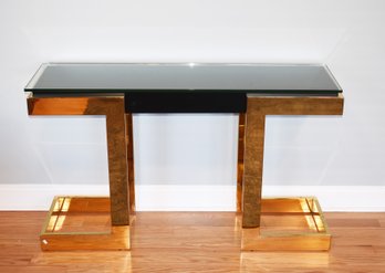 Dante Brass And Glass Console Table (CTF30)