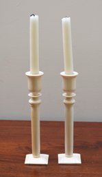 Pr. Victorian 19th C. Carved Candlesticks (CTF10)