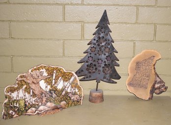 Vintage Decorated Fungi And Tin Tree (CTF20)