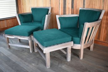 Weatherend Teak Armchairs And Ottomans (CTF40)