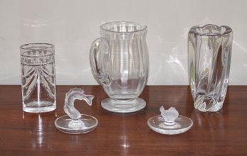 Baccarat, Lalique, Waterford And Orrefors Crystal, 5pcs (CTF20)