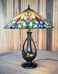 Contemporary Quoizel Stained Glass Lamp (CTF20)
