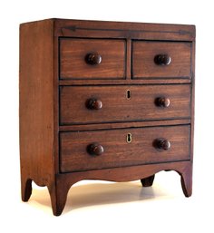 19th C. Miniature Mahogany Chest (CTF10)