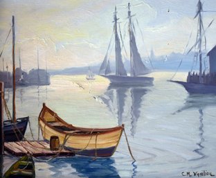 CM Yasiliok Oil On Canvas, Harbor Scene (CTF20)