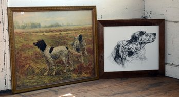 Two Vintage Lithographs, Dogs (CTF20)