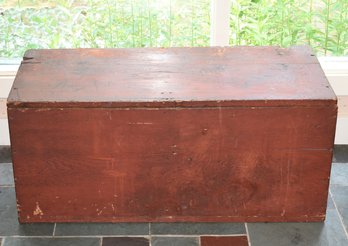 Antique Red Painted Lift Top Storage Box (CTF20)
