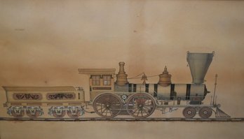 Antique Watercolor, Profile Of A Train (CTF10)