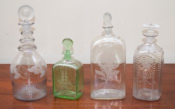 Four Antique Steigl Glass Decanters (CTF20)