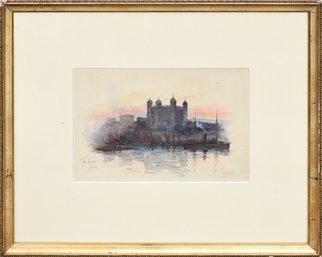 Louis K. Harlow Watercolor, 'The Tower London' (CTF10)