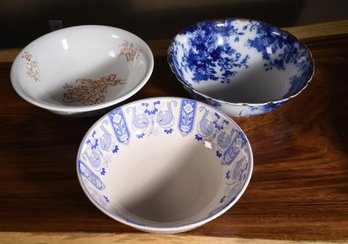 Three Vintage Porcelain Wash Basins (CTF20)
