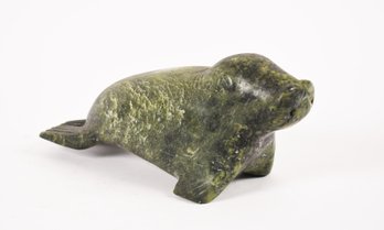 Vintage Inuit Serpentine Stone Carving, Walrus, 1 Of 2 (CTF10)