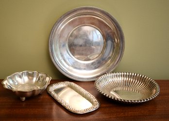 Vintage Small Sterling Plates, 4 Pcs (CTF10)