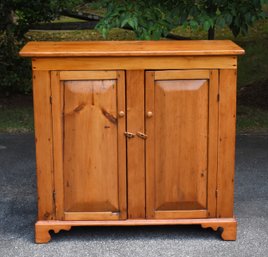 Antique Pine Two Door Floor Cupboard (CTF20)