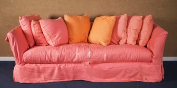 Ca. 1970s Bloomingdales Pink Upholstered Sofa (CTF50)