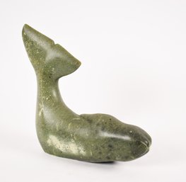 Vintage Inuit Serpentine Stone Carving, Beluga Whale (CTF10)