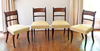 Four 19th C. Saber Leg Dining Chairs (CTF20)