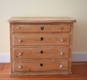 Vintage Shaped Top Four Drawer Pine Chest (CTF20)