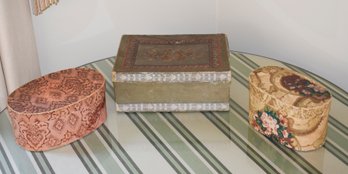 Three Antique Wallpaper Boxes (CTF10)