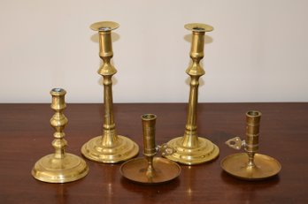 Antique Brass Candlesticks, 5pcs (CTF10)