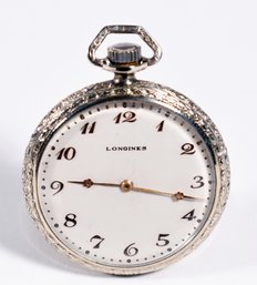 14k White Gold Filled Longines Pocket Watch (CTF10)