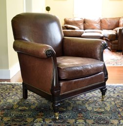 Lillian August Brown Leather Chair (CTF30)