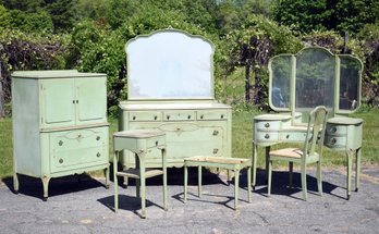 Vintage French Style Bedroom Furniture Suite, 7pcs. (CTF100)