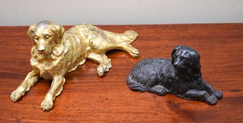 Two Antique Dog Scultpures (CTF10)