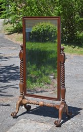 Antique Classical Mahogany Cheval Mirror (CTF40)
