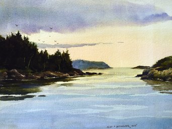 Eliot P. Batchelder Watercolor, Lake Landscape (CTF20)