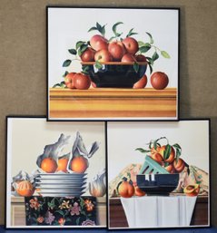 James Aponovich Lithograph Triptych, Fruit Still Life (CTF20)
