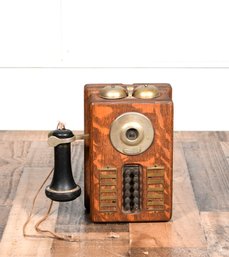 Antique Western Electric Oak Wall Phone (CTF10)