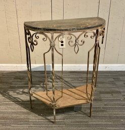 Vintage Slate And Wrought Iron Console Table (CTF20)