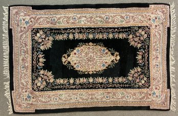 Oriental Area Rug In Black, Pink, And Blue (CTF20)