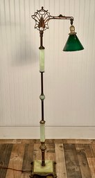 Antique Alabaster Gilt Iron Floor Lamp (CTF20)