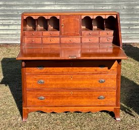 Antique Inlaid Cherry Slant Lid Desk (CTF20)