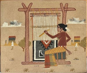 20th C. Sand Painting Navajo Weaver (CTF10)
