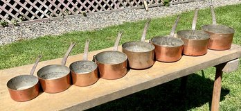 Antique Graduated Copper Pots (CTF10)