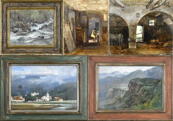 Five Robert Maione Oils, Landscapes And Interiors (CTF20)