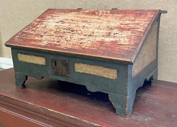 19th C. Paint Decorated Table Top Writing Desk, Thelma Zak Estate (CTF10)