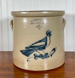 Antique Haxstun & Co. NY Stoneware Crock, Bird Decoration (CTF20)