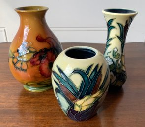 Three Vintage Diminutive Moorcroft Vases (CTF10)
