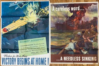 Two Vintage WWII Propaganda Posters (CTF10)