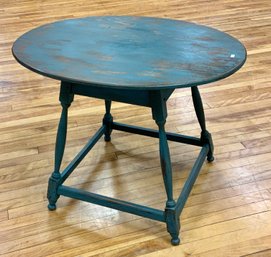 Vintage Blue Painted Wm. & Mary Style Tap Table (CTF20)