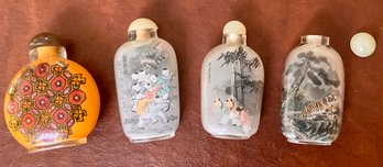 Vintage Asian Painted Snuff Bottles