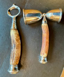 Vintage Sterling & Horn Bar Accessories (cTF10)