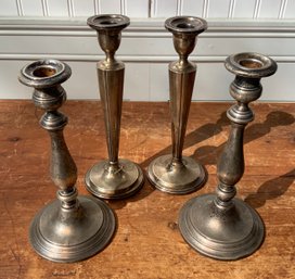 Four Weighted Sterling Candlestick Holders (CTF10)