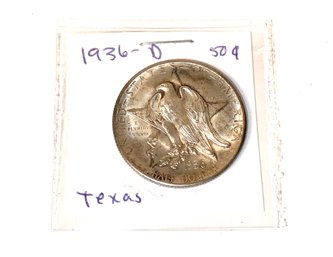 1936-D Texas Commemorative Half Dollar (CTF10)