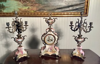 Antique A.D. Mougin French Clock Set (CTF30)
